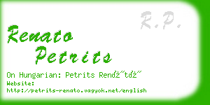 renato petrits business card